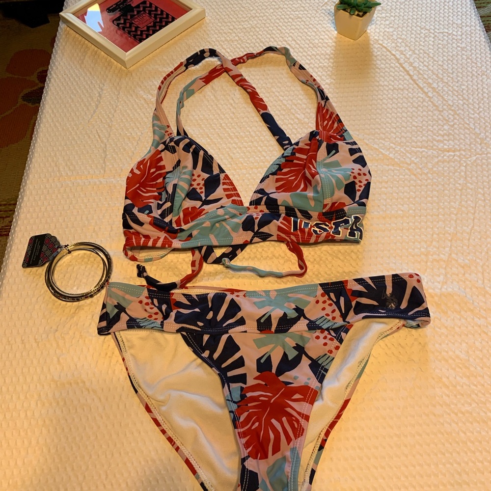U.S. Polo Assn. Multicolor Tropical Bikini